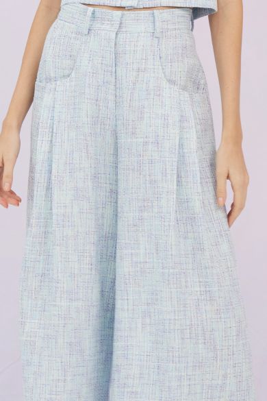 Gargi Blue Tweed Wide Pants