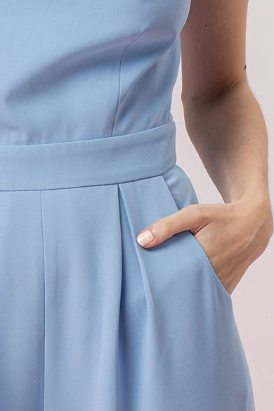 Geertruide Blue Off-Shoulder Jumpsuit