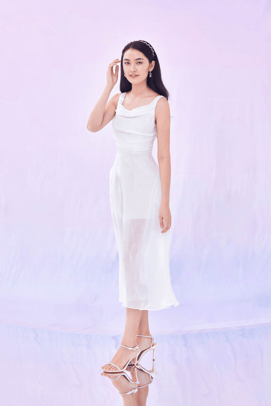 Farren White Organza Dress - Nimisski