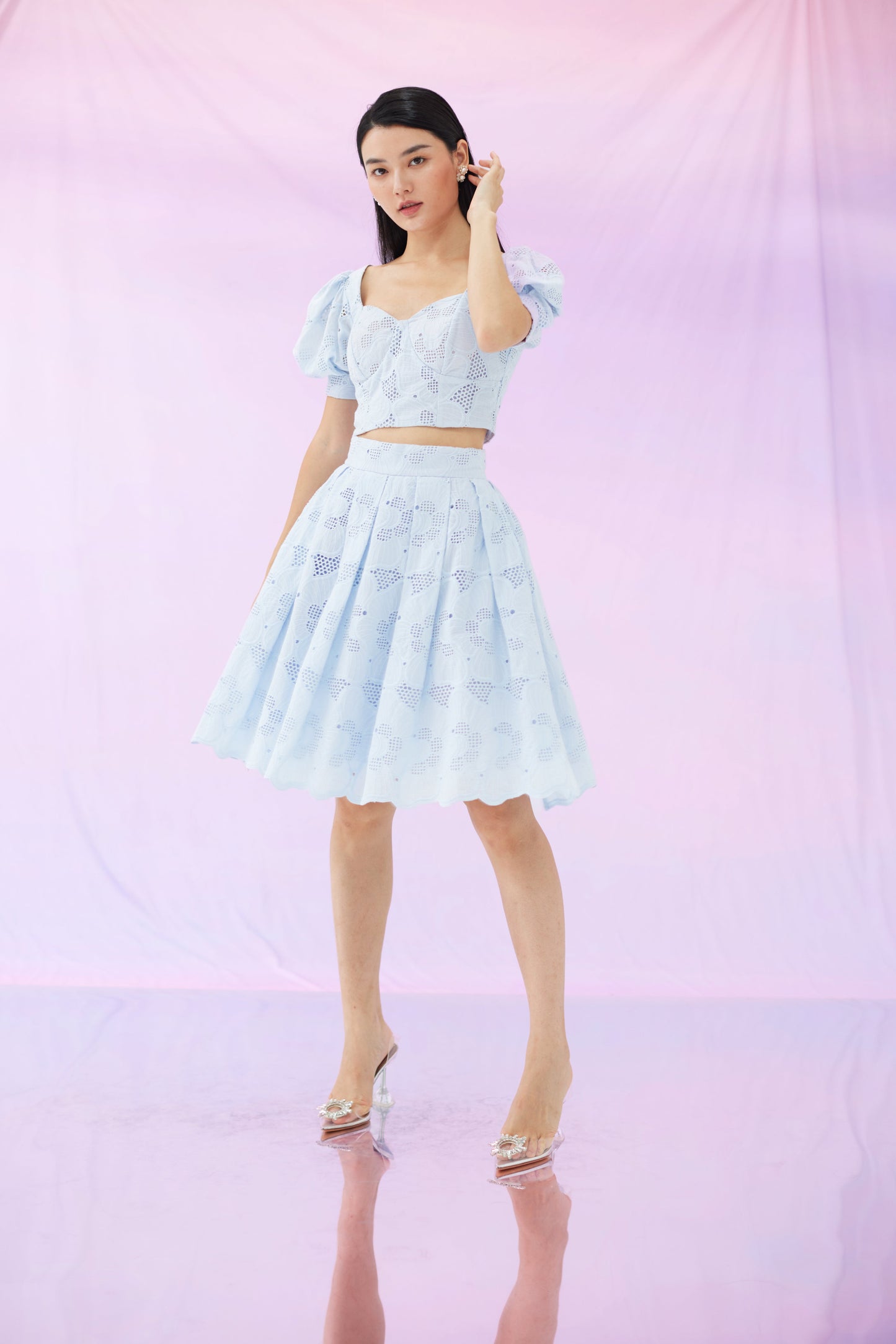 Glora Eyelet Lilac Skirt