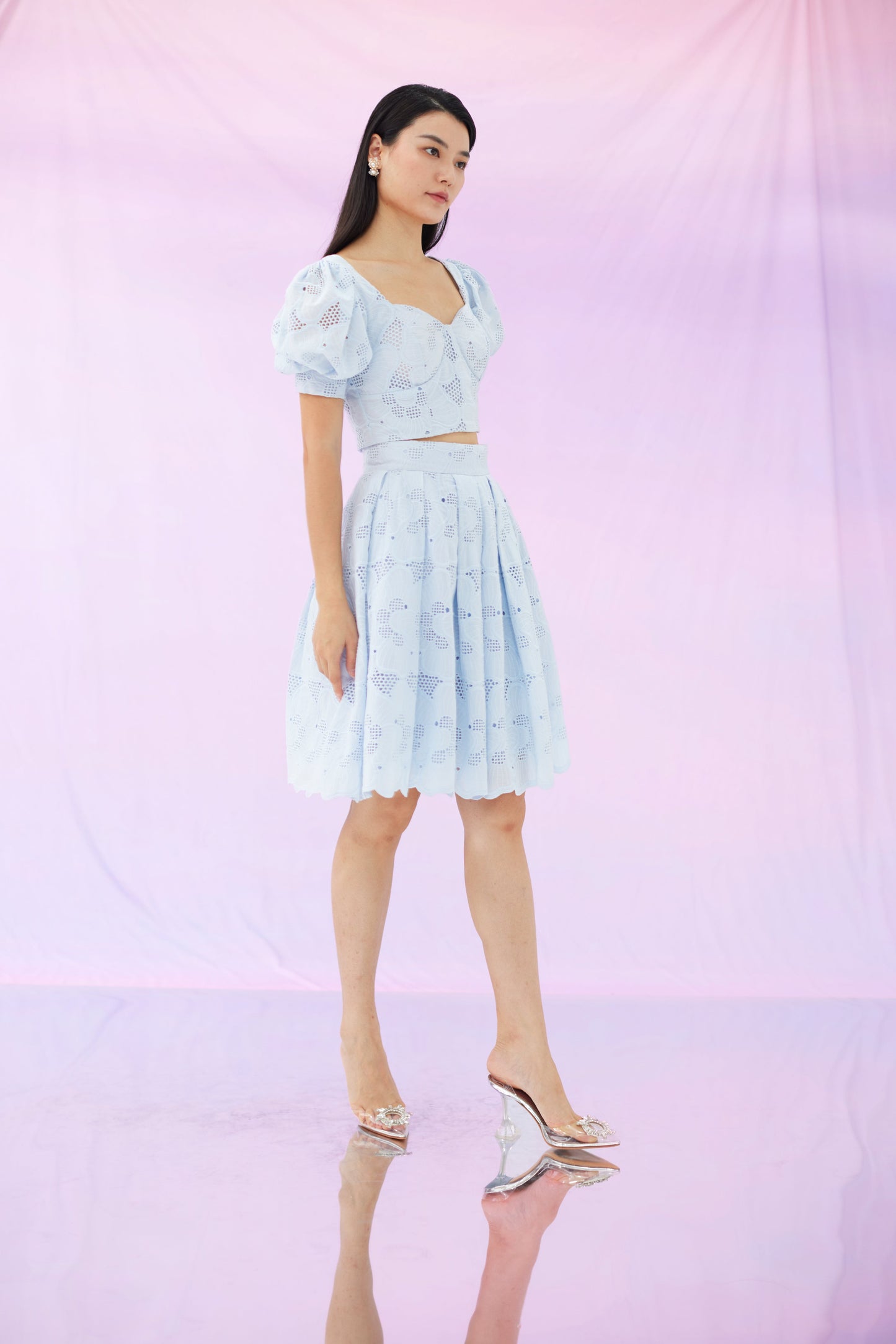 Glora Eyelet Lilac Skirt