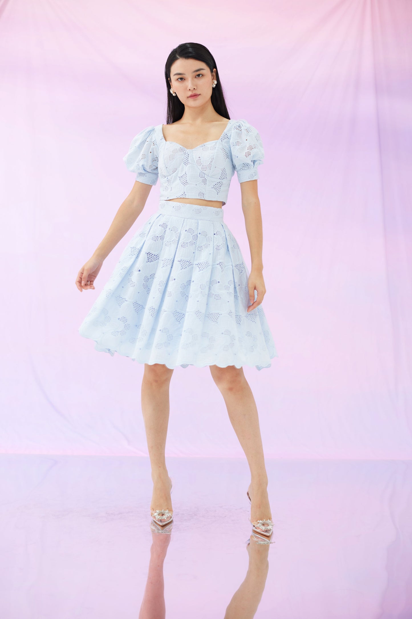 Glora Eyelet Lilac Skirt