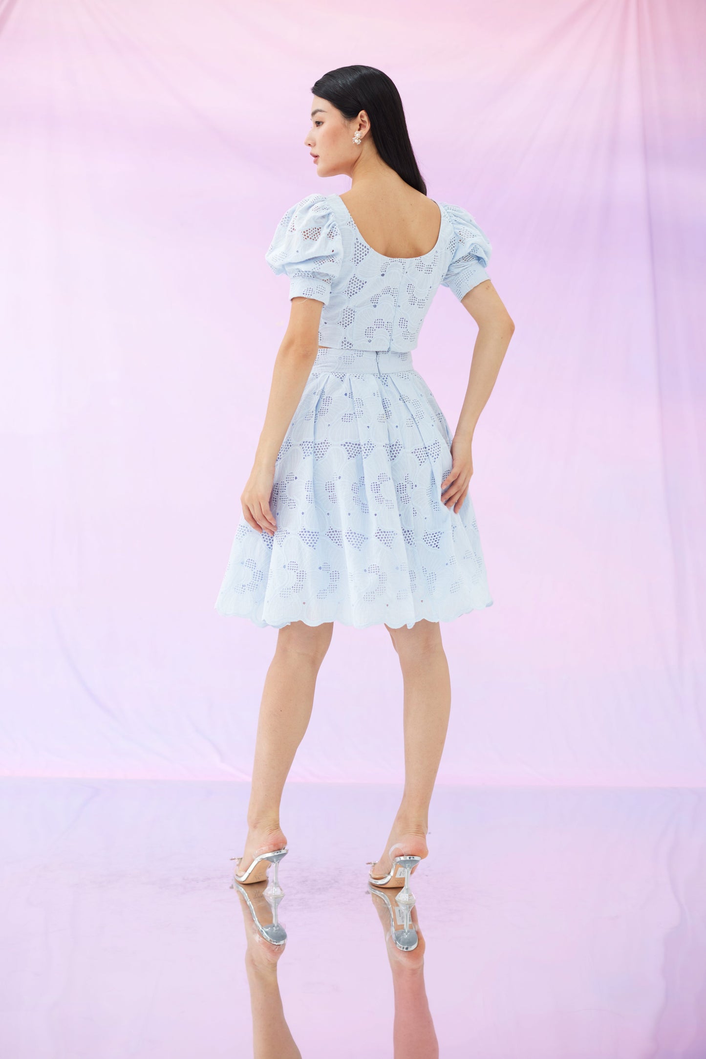 Glora Eyelet Lilac Skirt