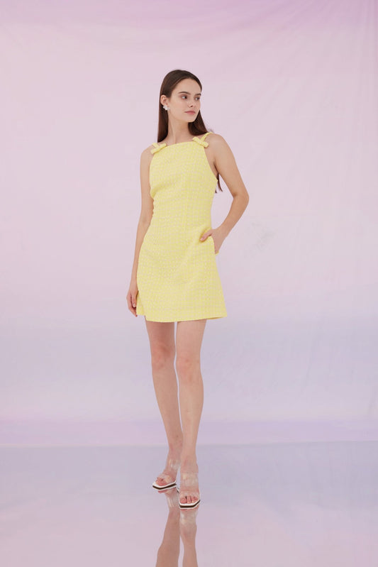 Gigi Yellow Tweed Dress - Nimisski