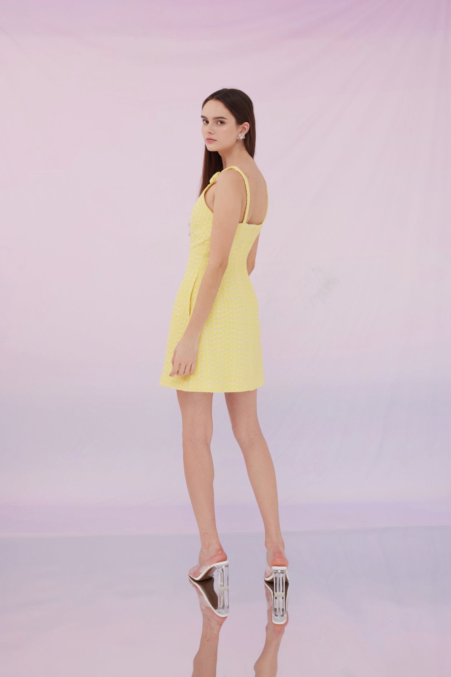 Gigi Yellow Tweed Dress