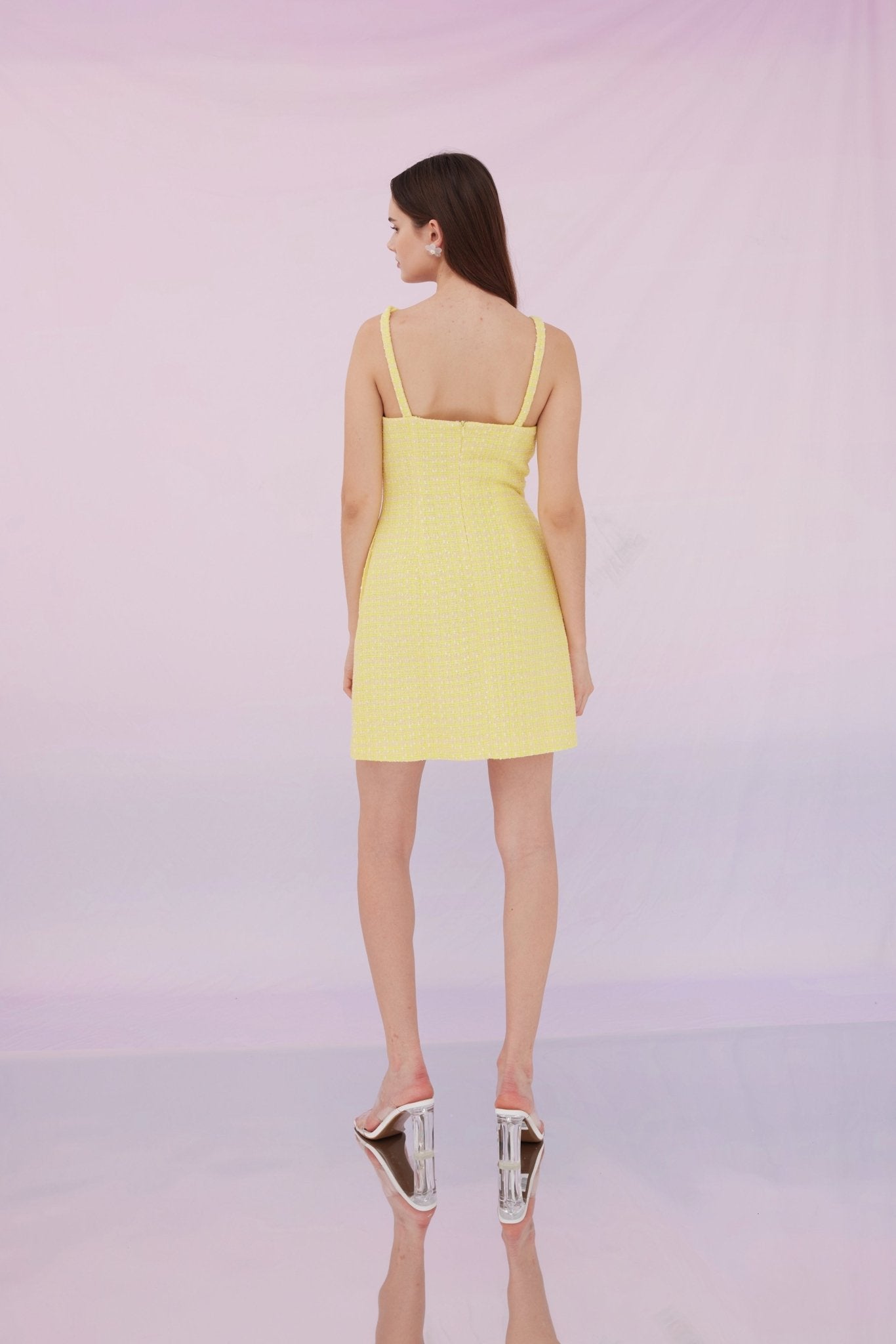 Gigi Yellow Tweed Dress - Nimisski