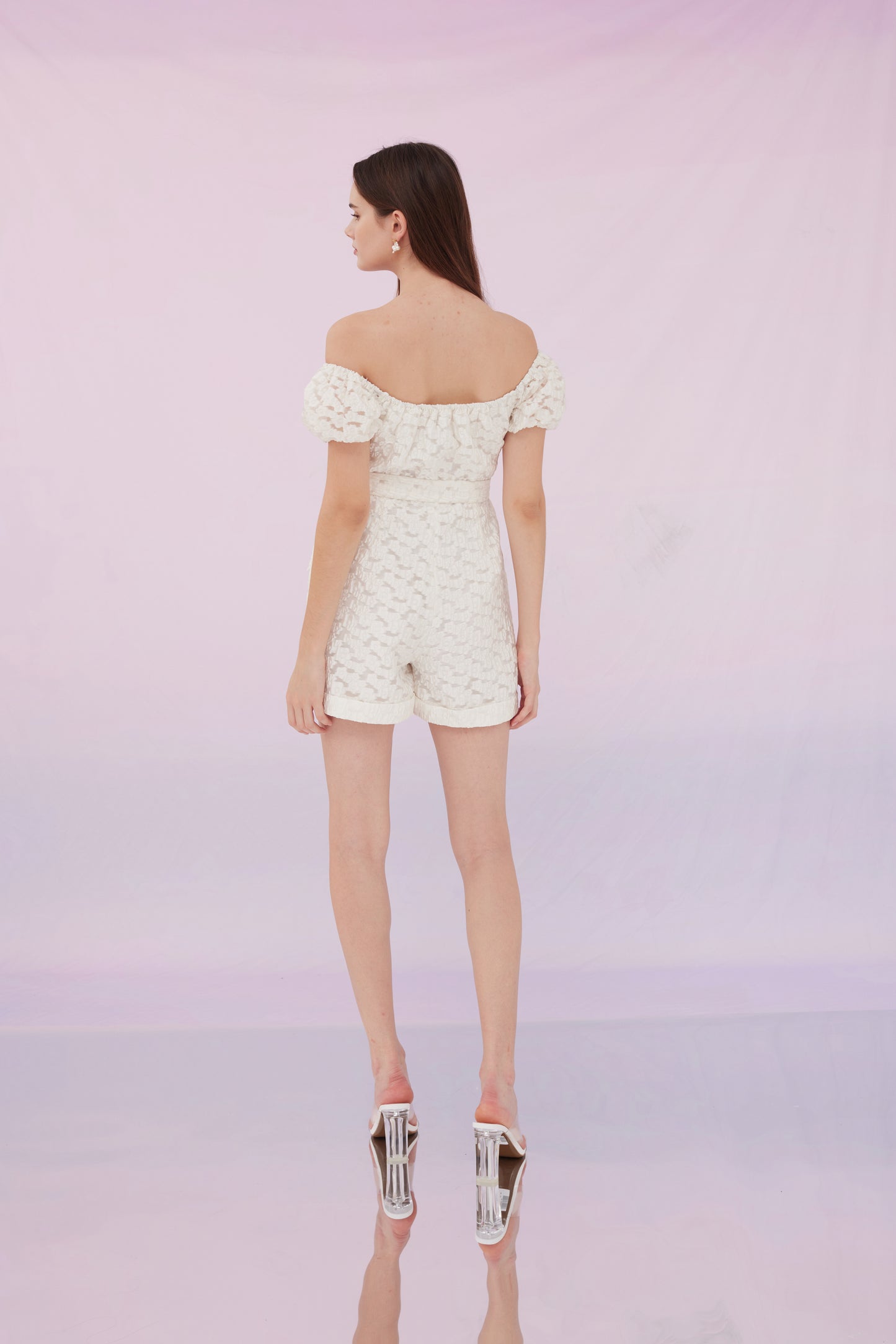 Francesca Jacquard Jumpsuit White