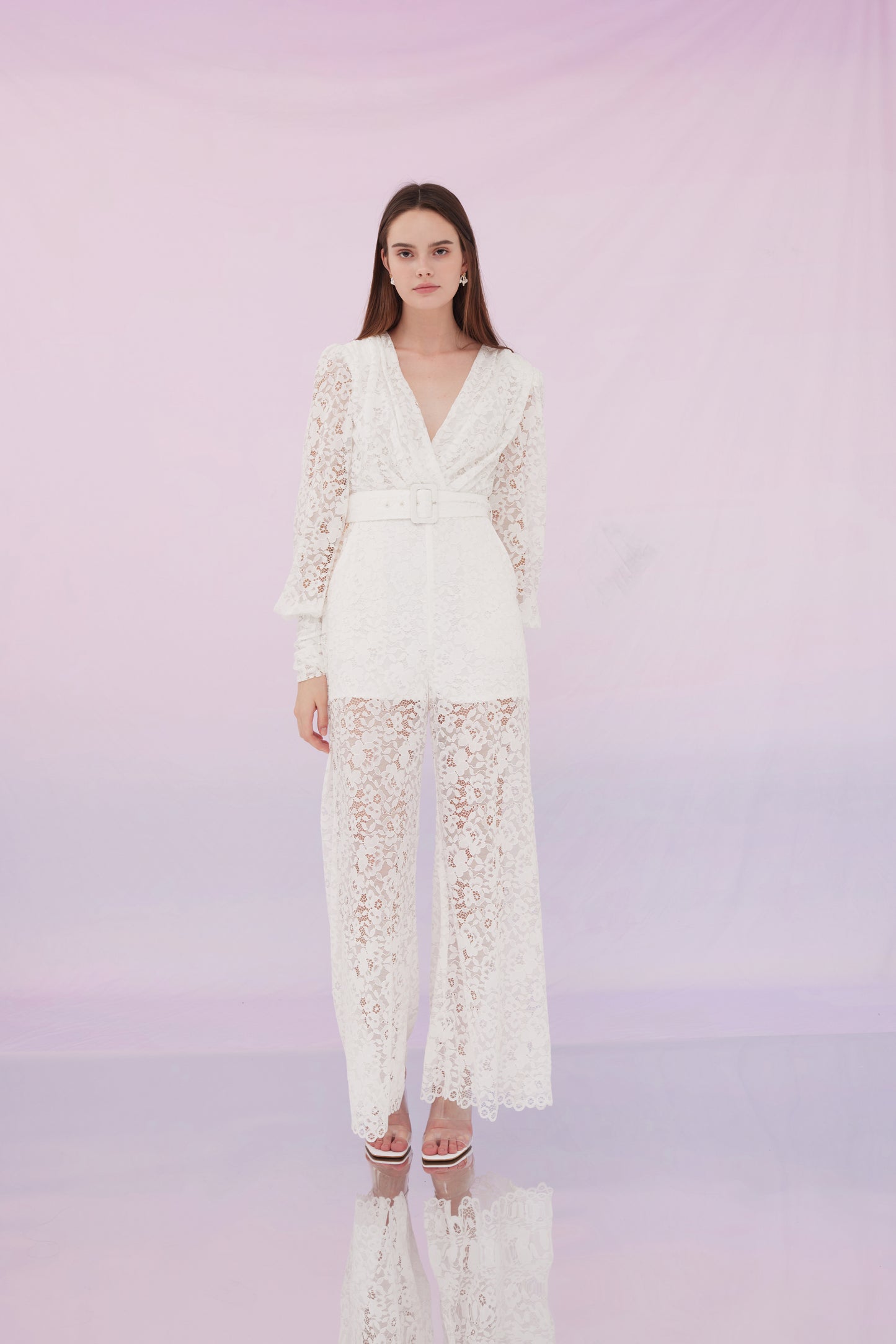 Florenz Lace Jumpsuit White