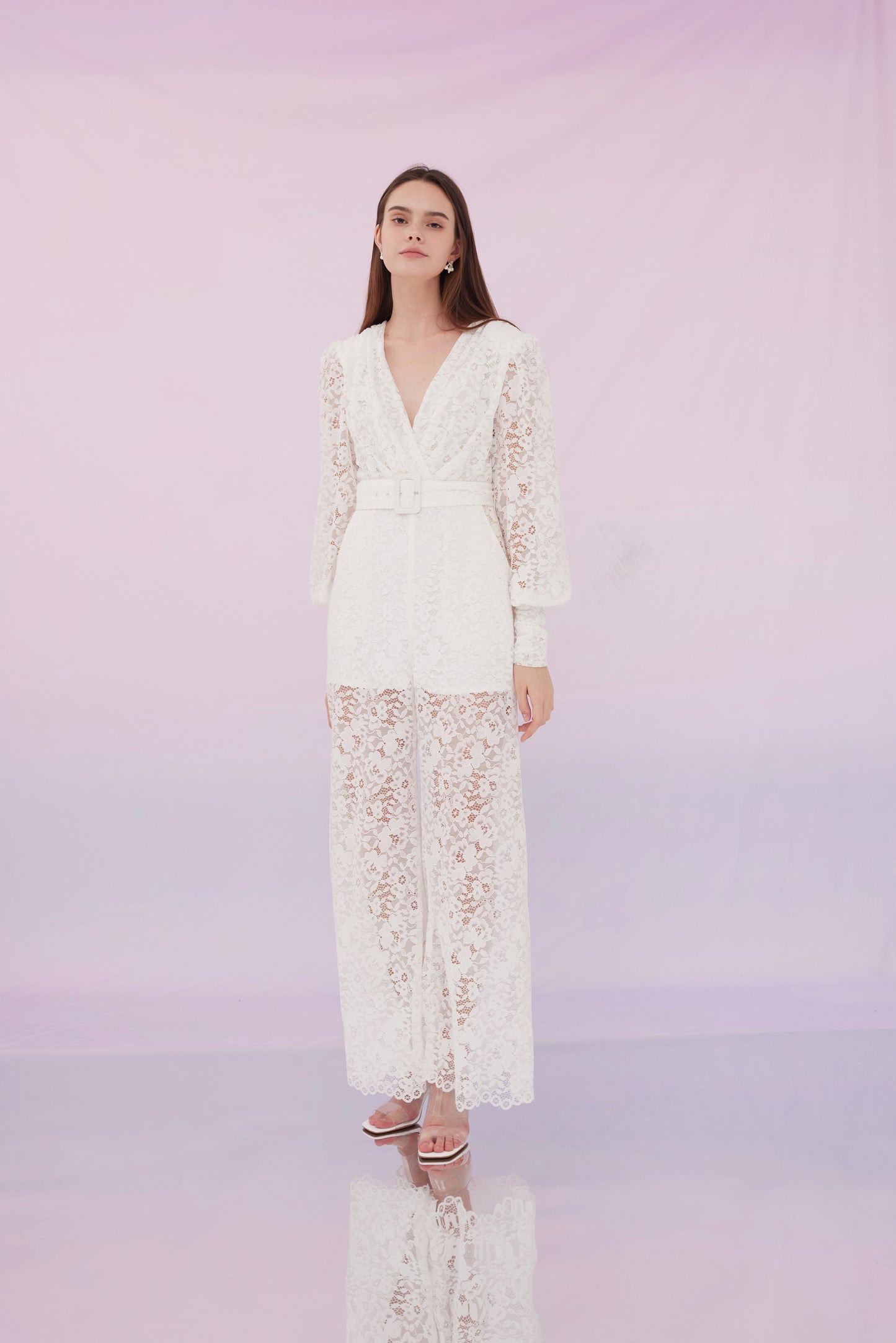 Florenz Lace Jumpsuit White