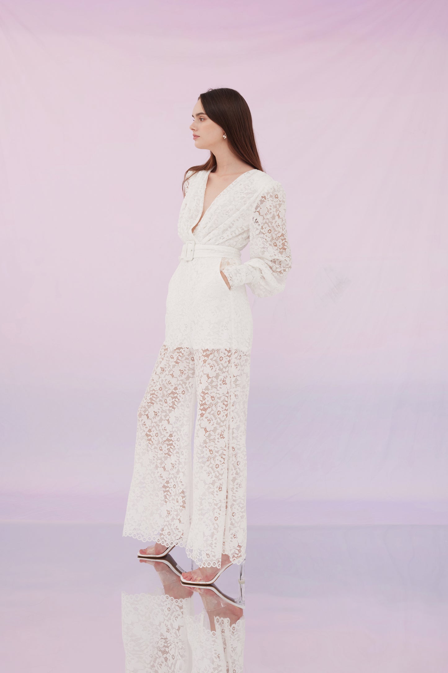 Florenz Lace Jumpsuit White