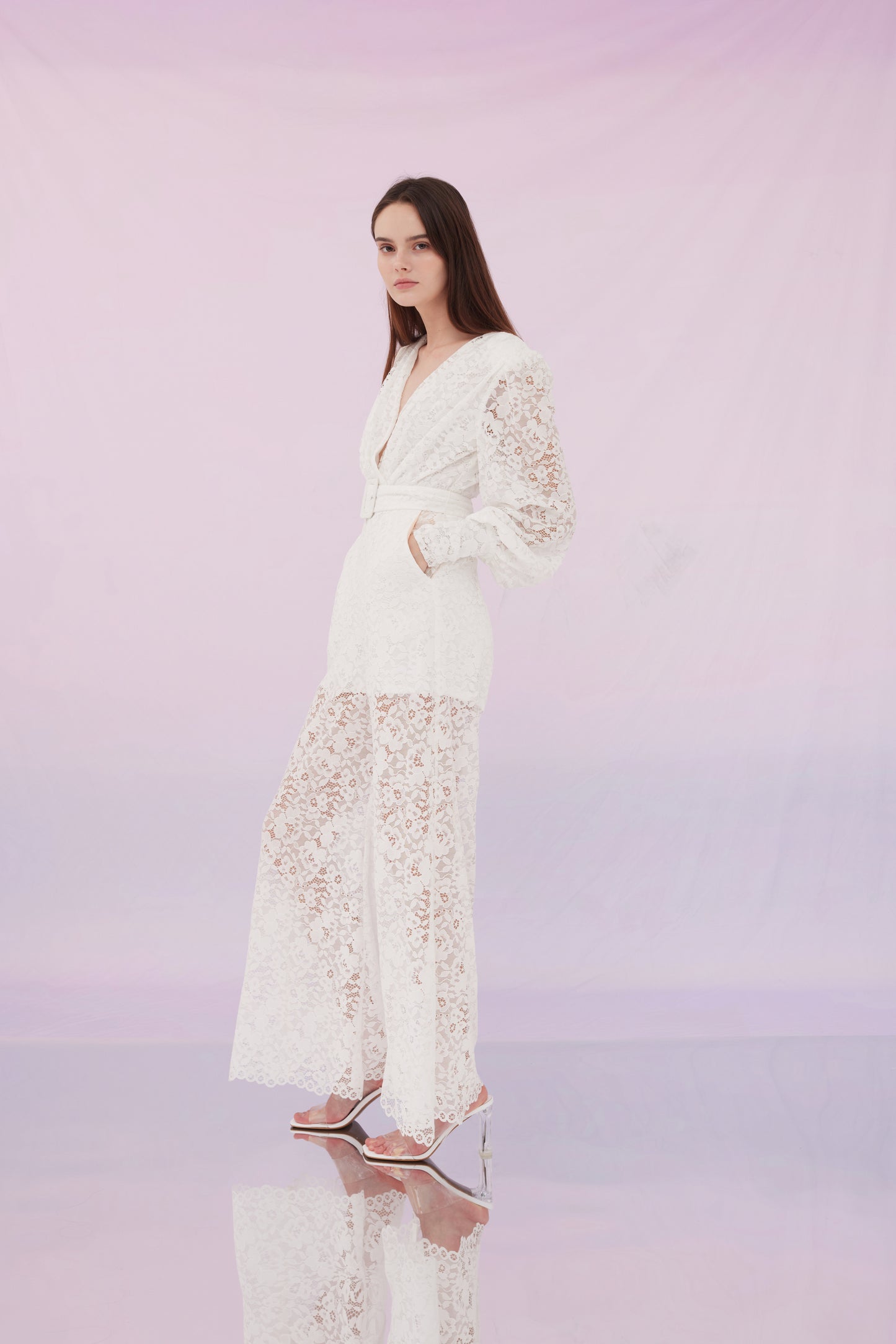 Florenz Lace Jumpsuit White