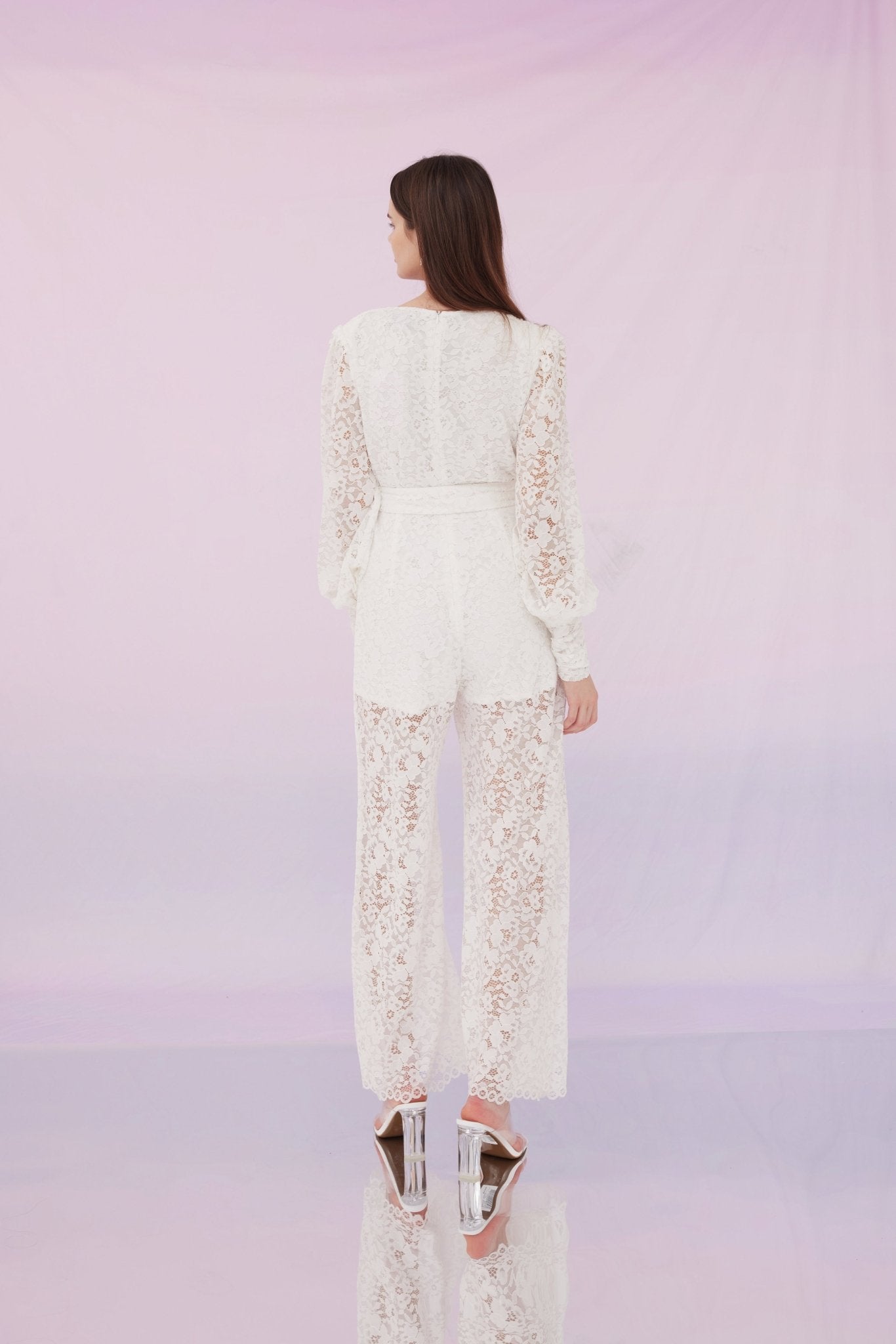 Florenz Lace Jumpsuit White - Nimisski