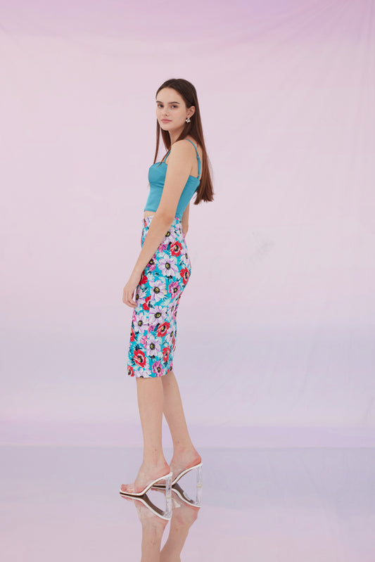 Guinn Peacock Blue Bustier Top