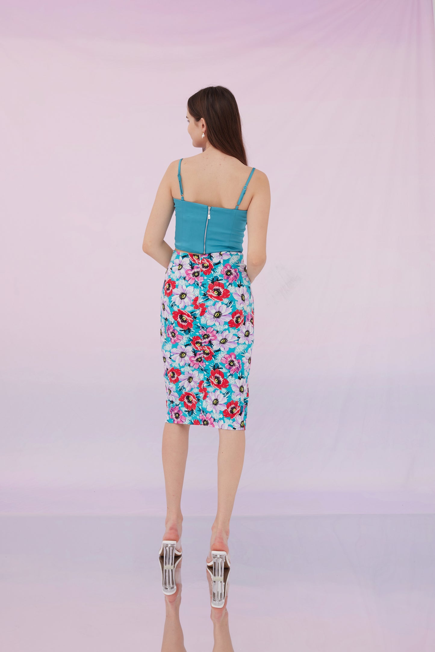 Guinn Peacock Blue Bustier Top