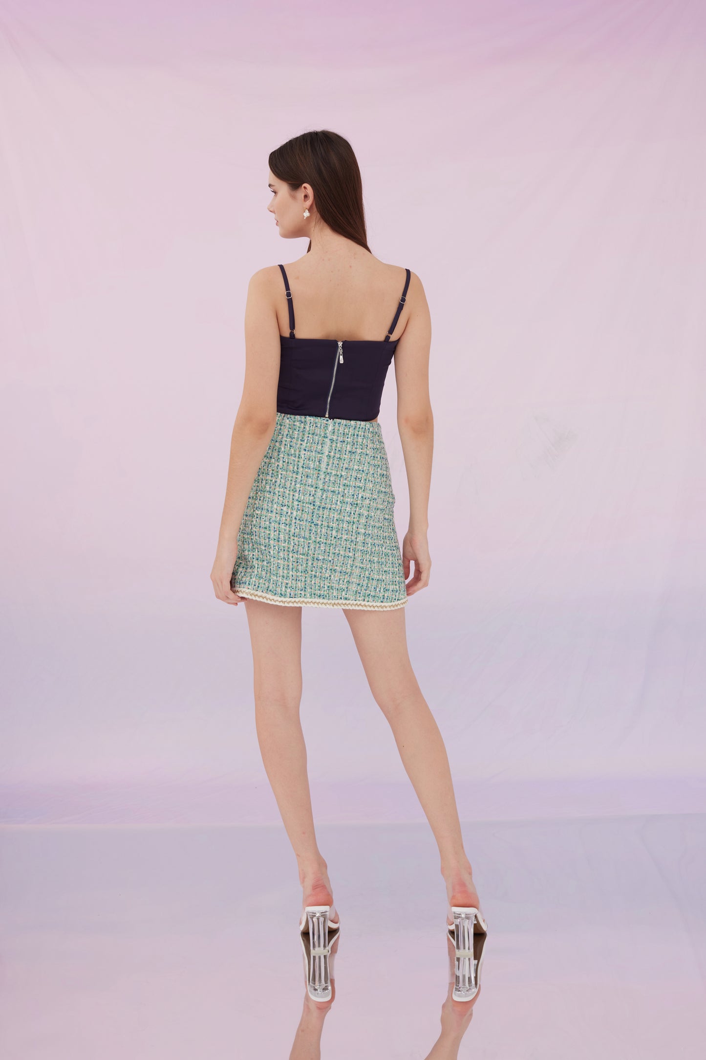 Guinn Navy Blue Bustier Top