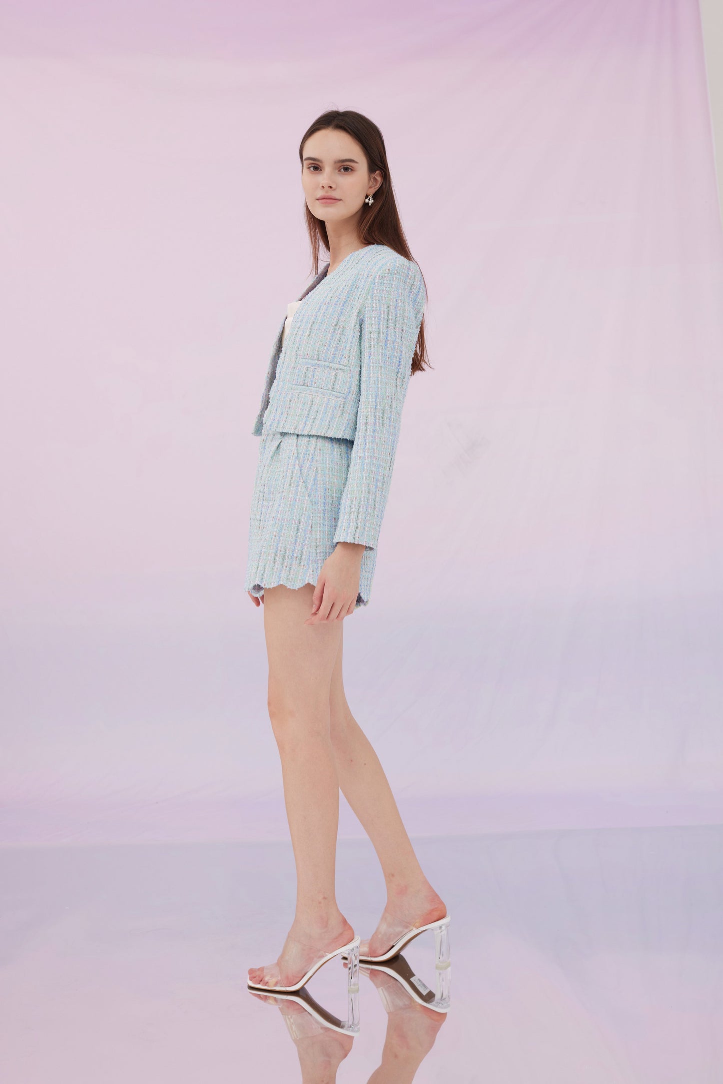 Grethe Multi Blue Tweed Jacket