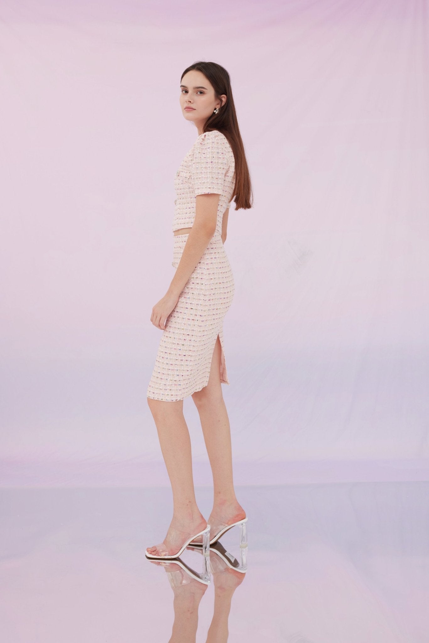 Griselda Pink Tweed Top - Nimisski