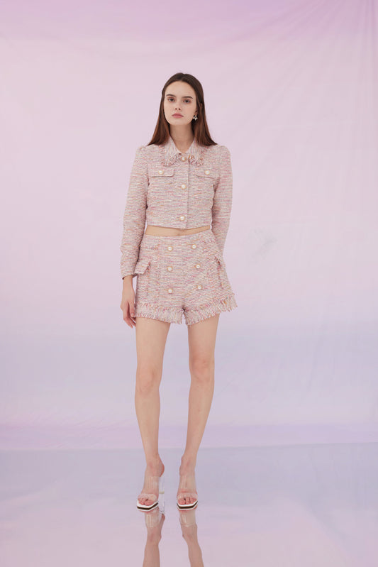 Gene Multi Pink Tweed Shorts