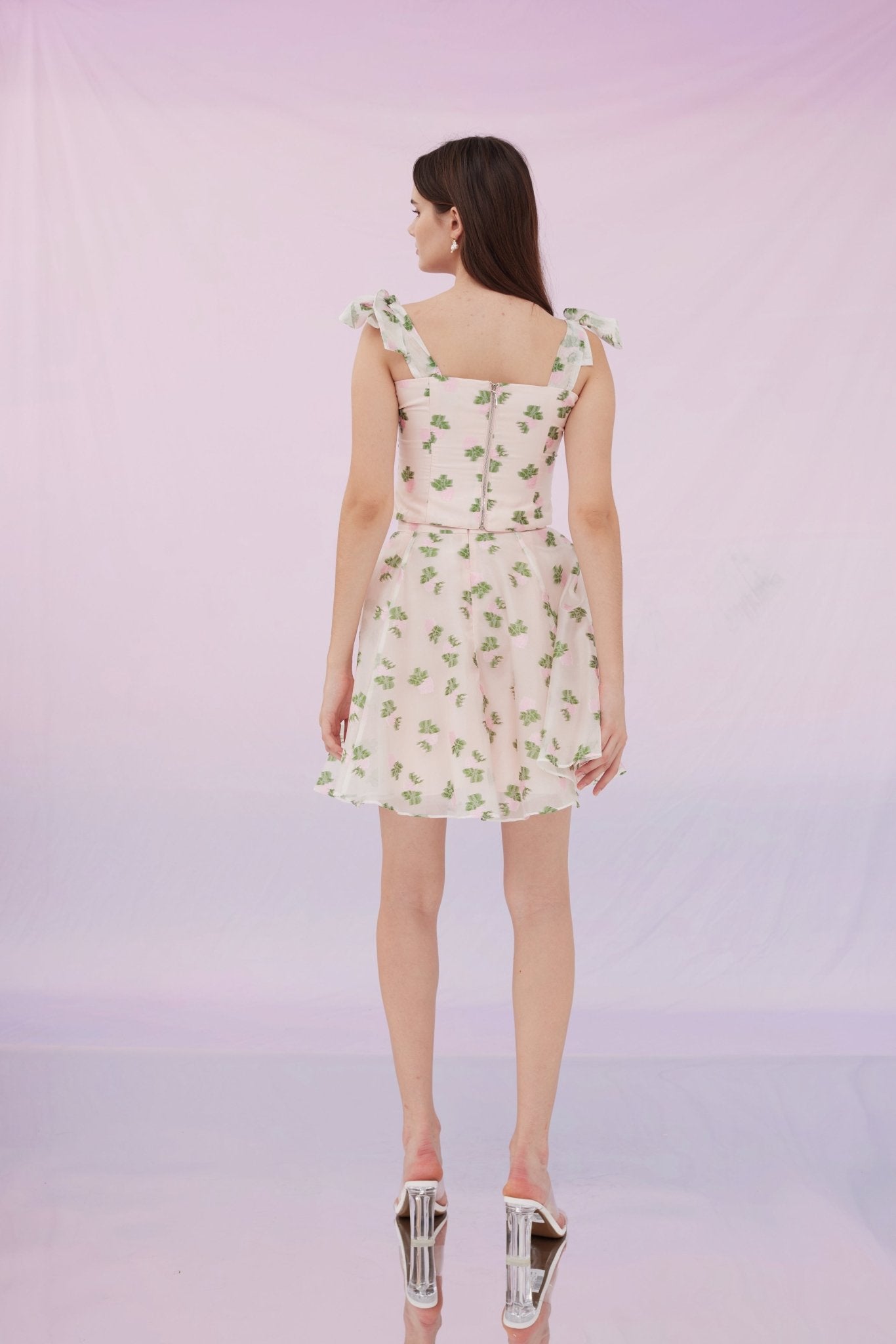 Franceen Pink Flower Organza Skirt - Nimisski