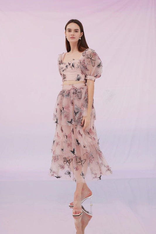 Finnley Pink Butterfly Skirt - Nimisski