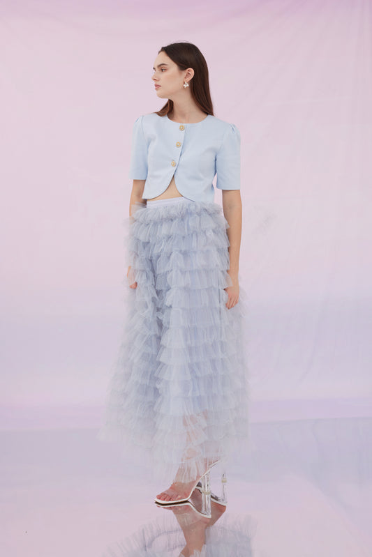 Emmi Tier Grey Mesh Skirt