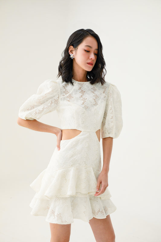 Emilie White Eyelet Dress