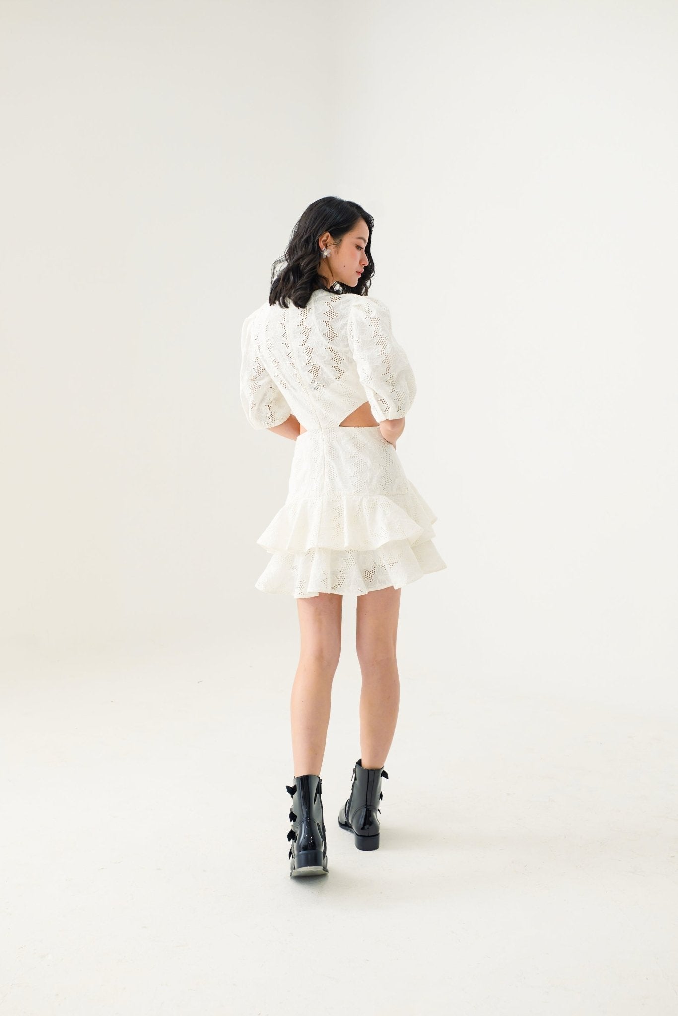 Emilie White Eyelet Dress - Nimisski