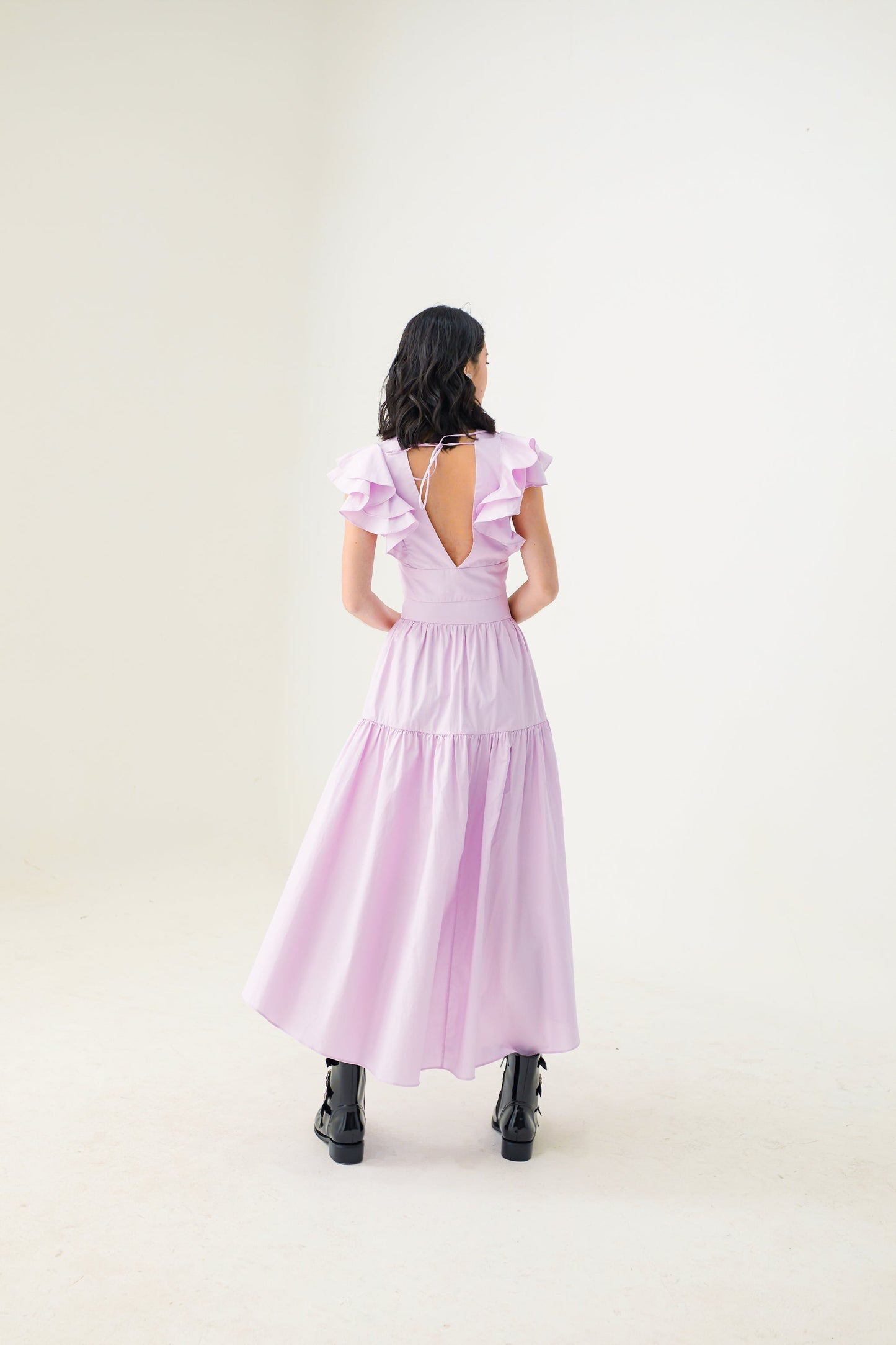 Erica Ruffles Sleeves Top in Purple