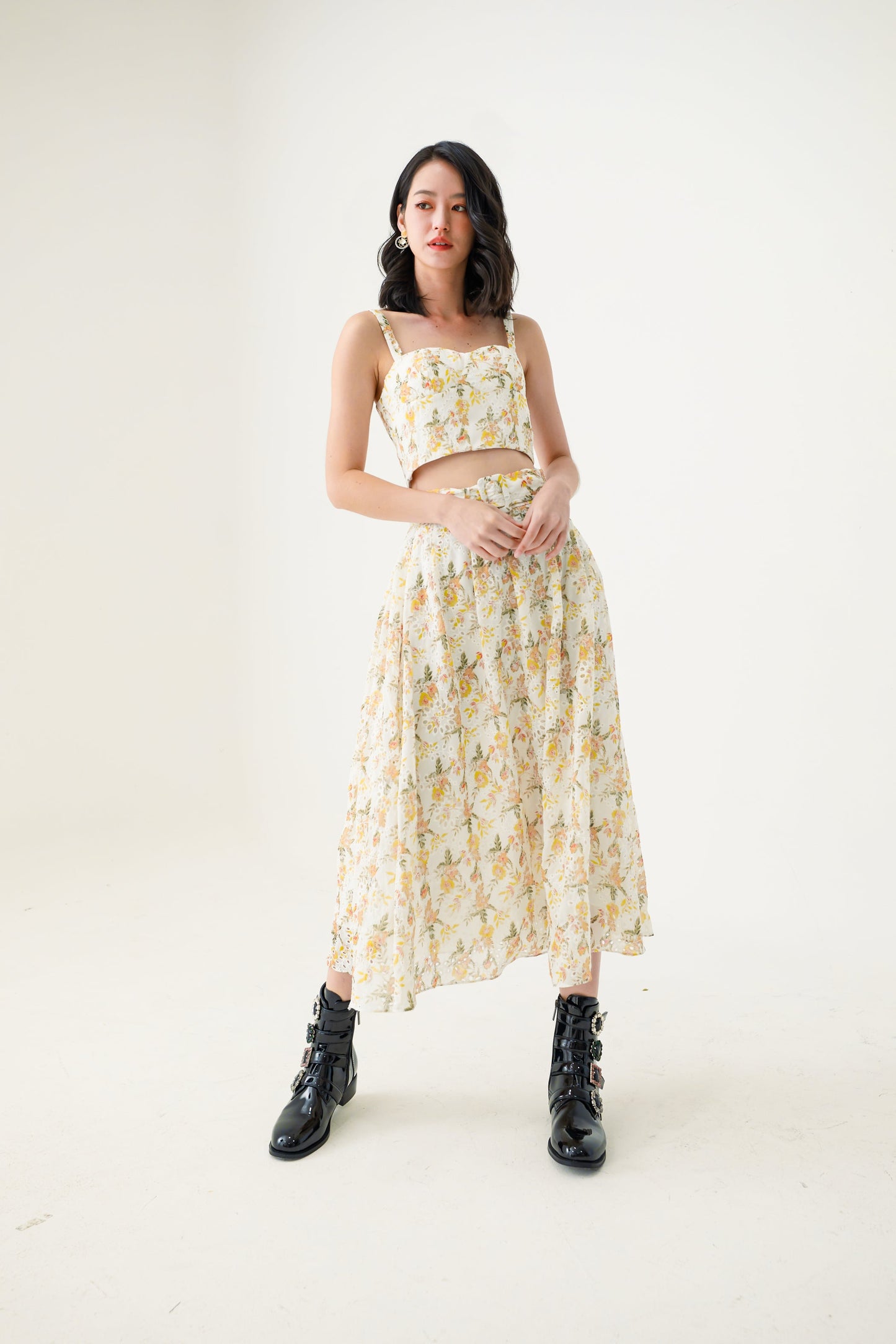 Ellia Floral Eyelets Top