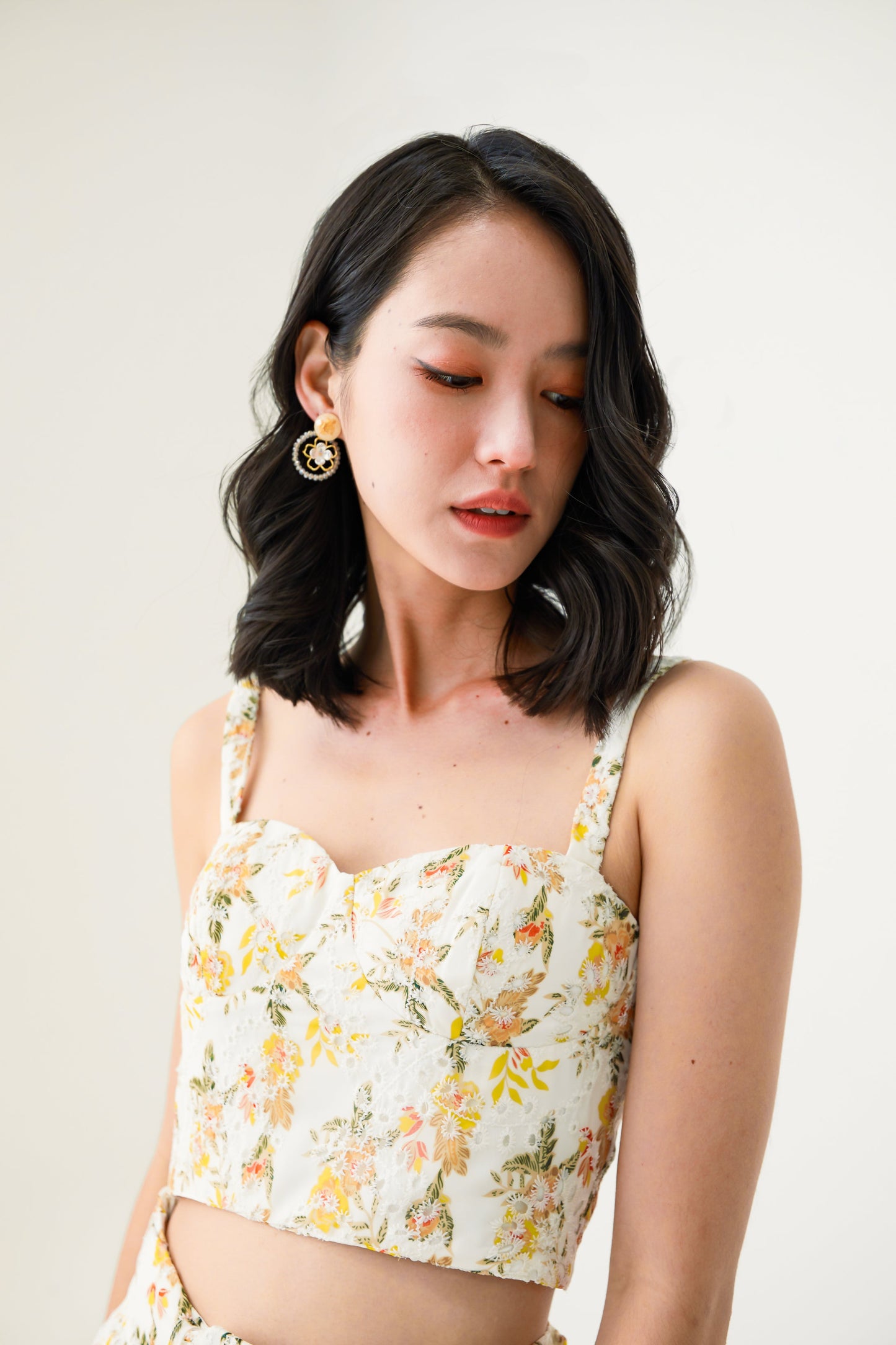 Ellia Floral Eyelets Top