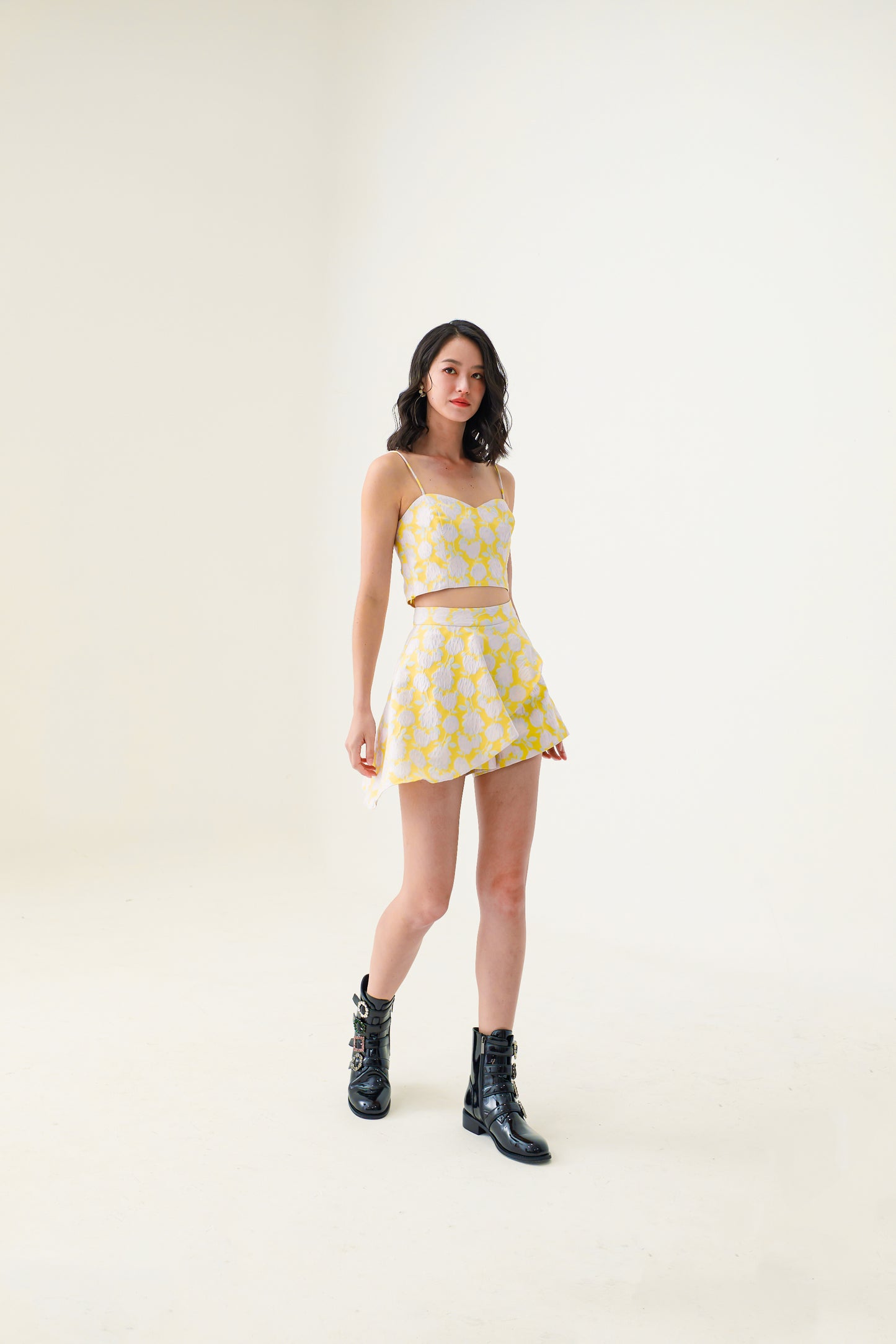 Eryn Yellow Brocade Top