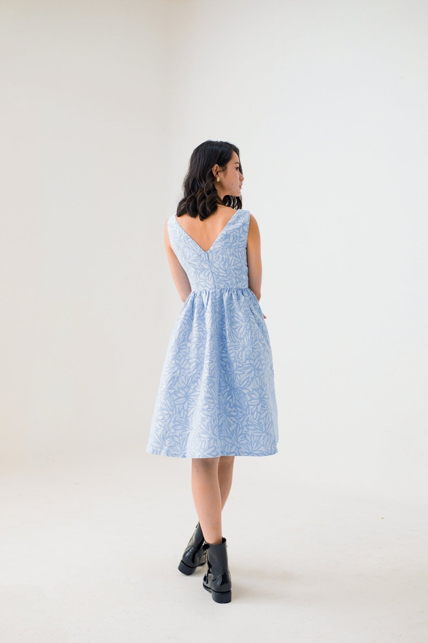 Elayna Brocade Mid Length Dress - Nimisski