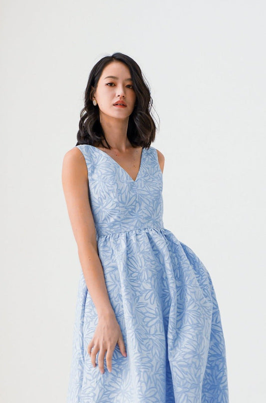 Elayna Brocade Midi Dress - Nimisski