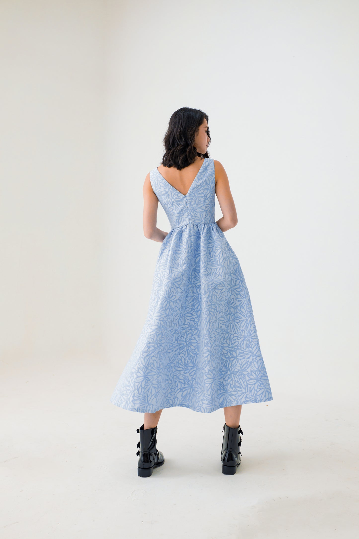 Elayna Brocade Midi Dress