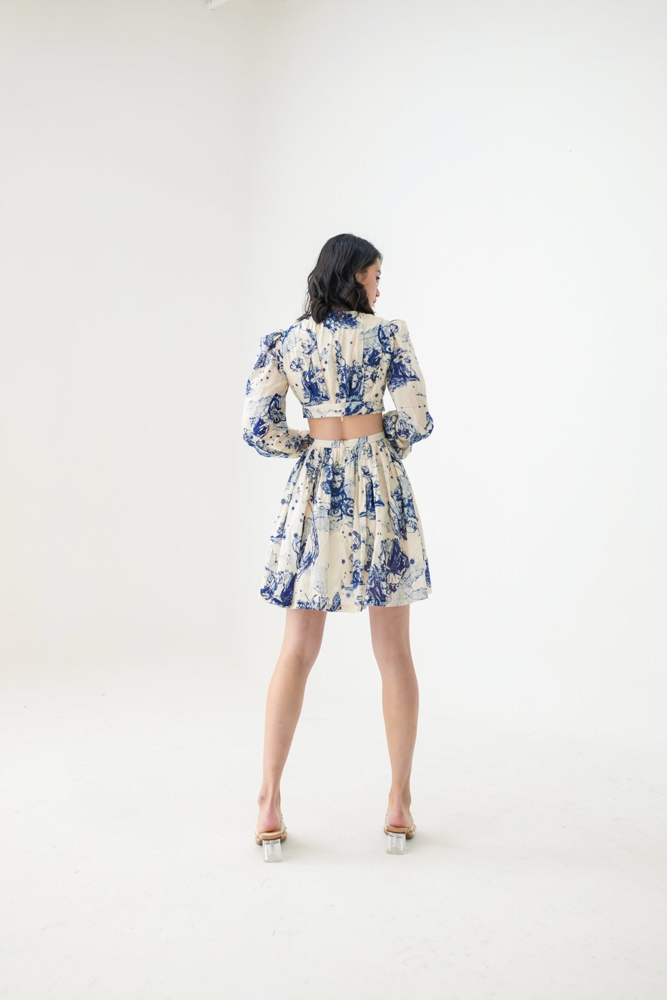 Elouise Blue Cut Out Detail Dress - Nimisski