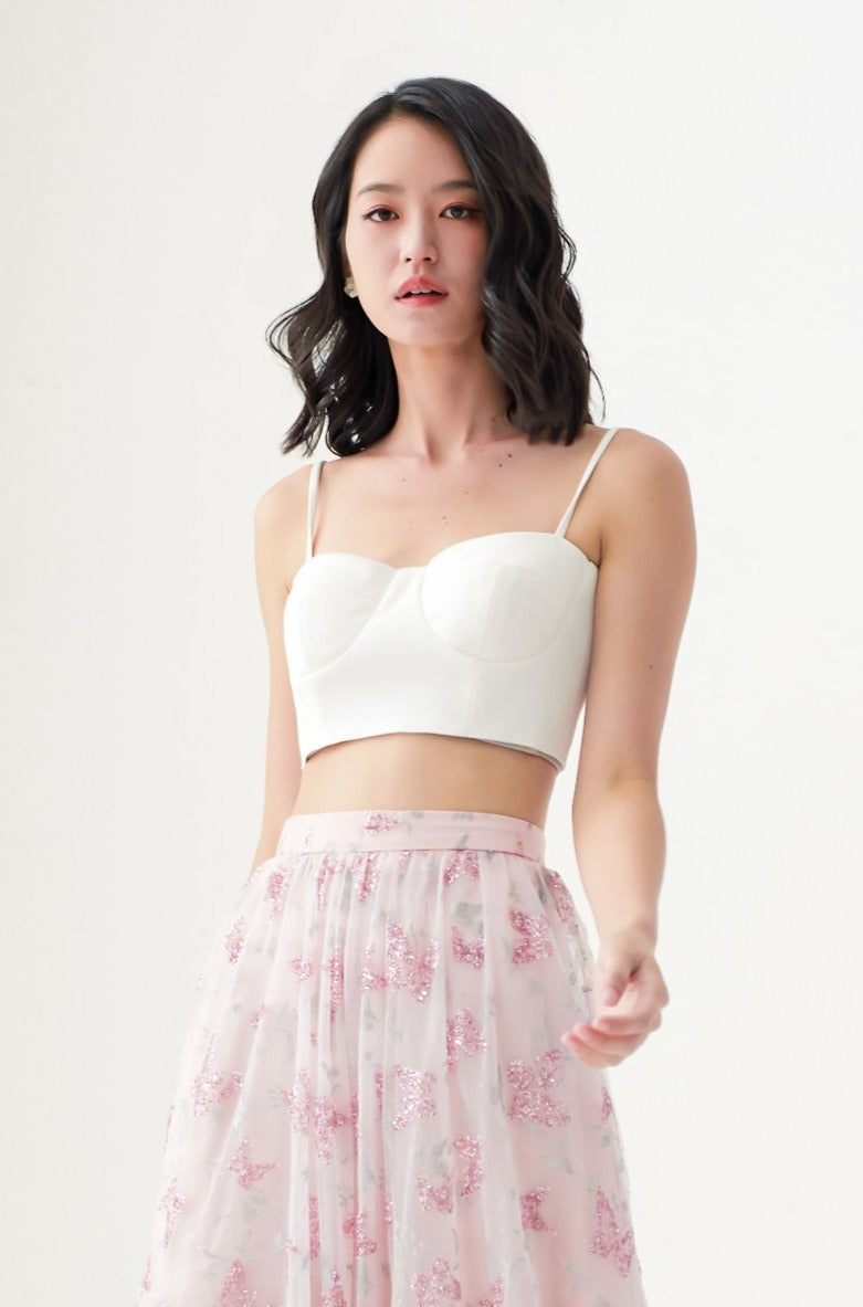 Elyana White Bustier Top
