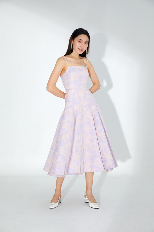 Giselle Floral Brocade Midi Dress