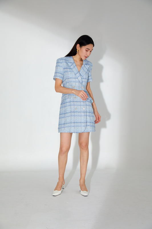 Davina Tweed Jacket Dress Light Blue