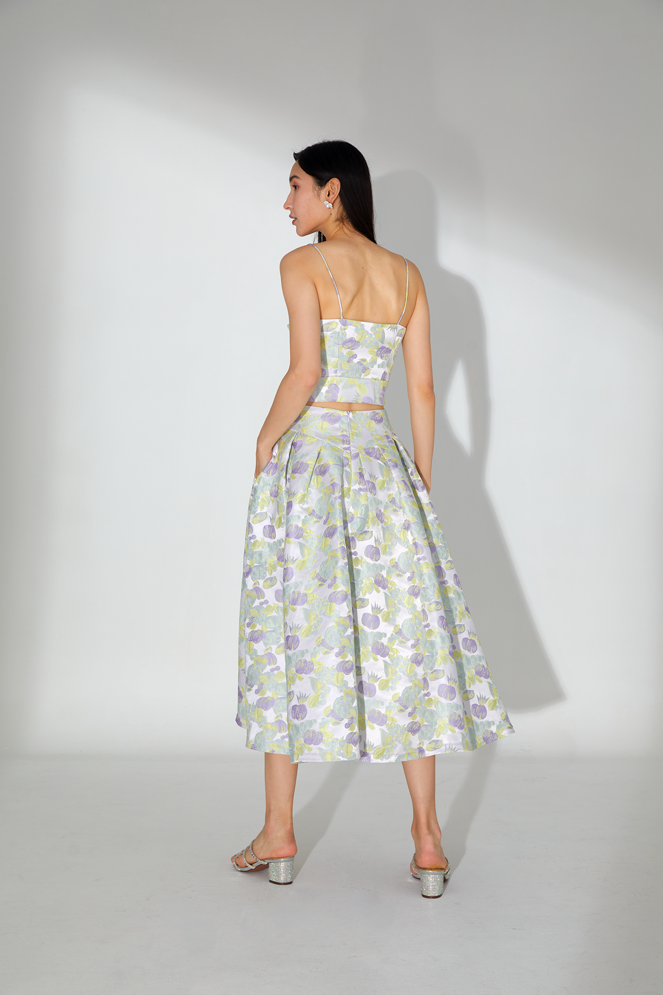 Jade Floral Brocade Skirt