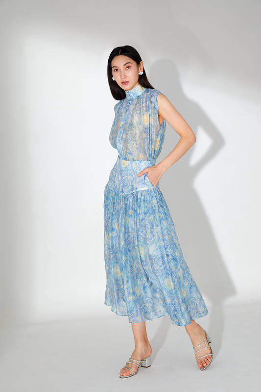 Juliette Chiffon Abstract Printed Top