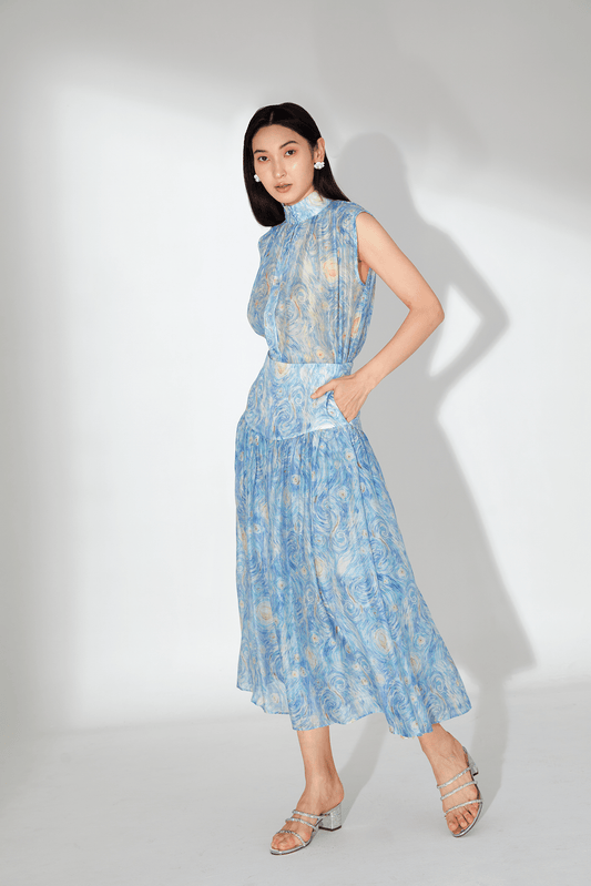 Juliette Chiffon Abstract Printed Top - Nimisski