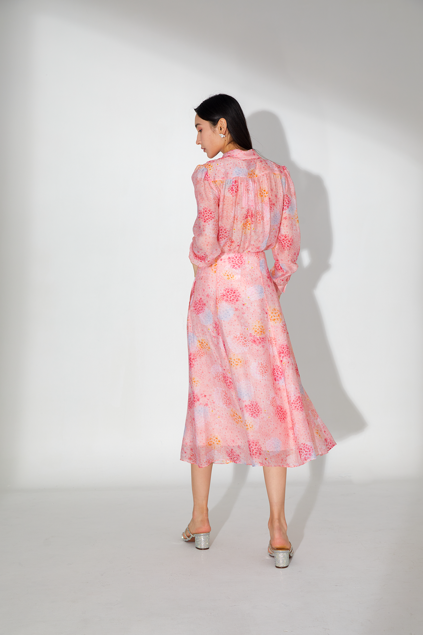 Hope Pink Chiffon Abstract Printed Top