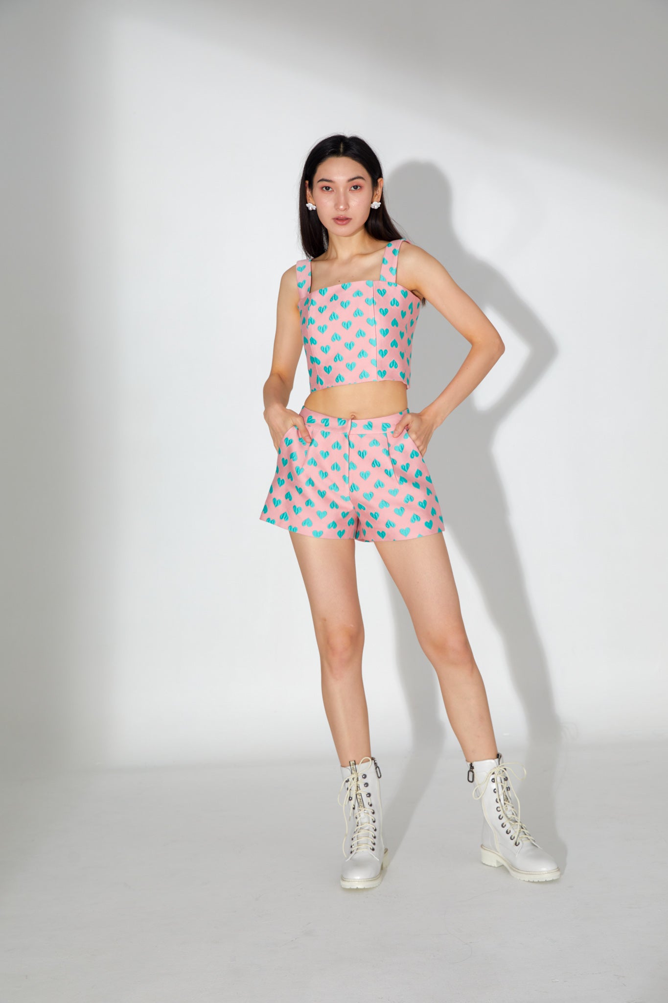 Izzy Heart Printed Crop Top