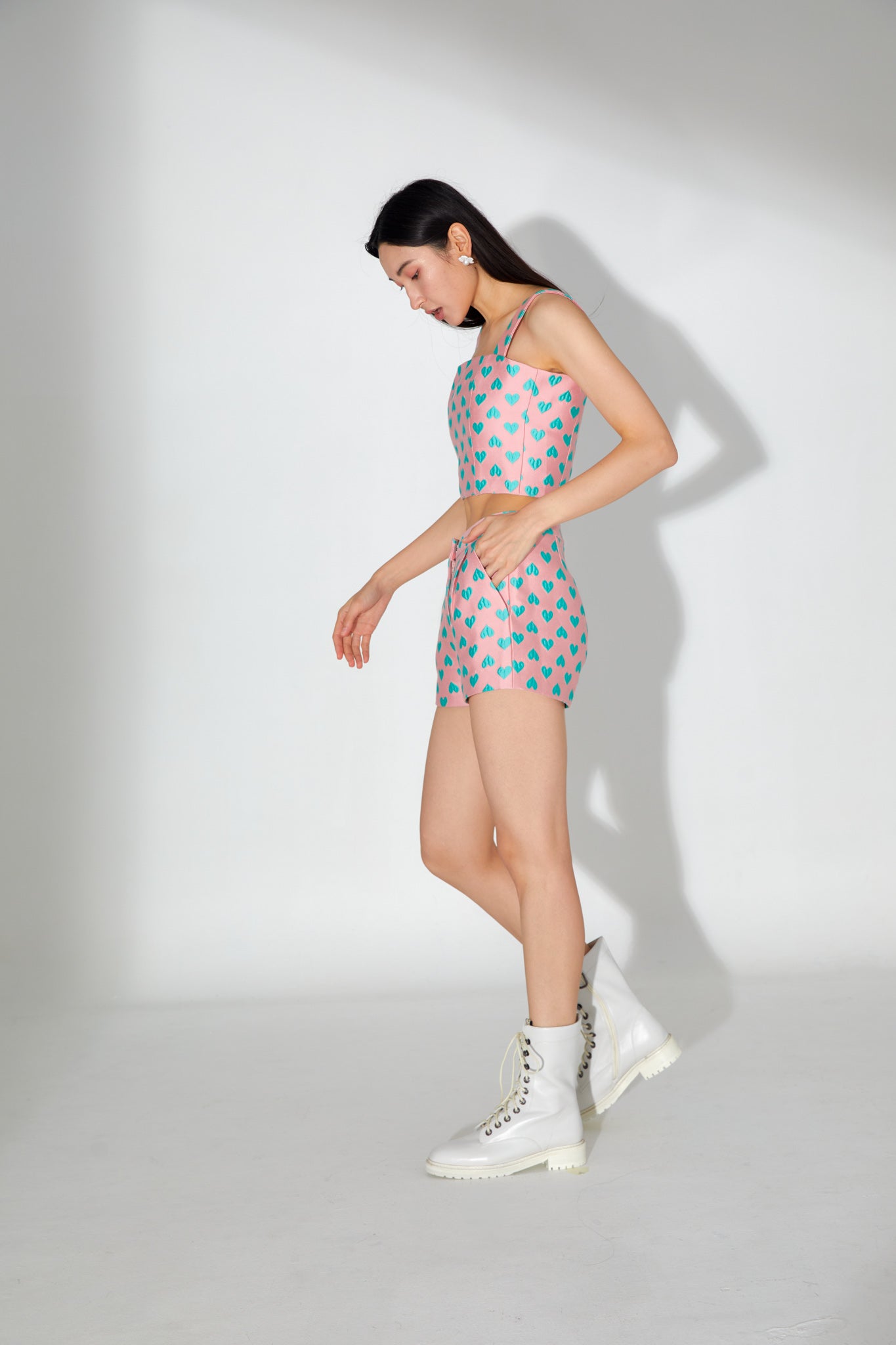 Izzy Heart Printed Crop Top