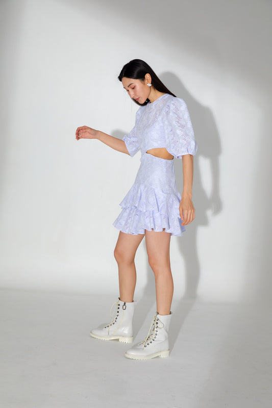 Emilie Purple Eyelet Dress