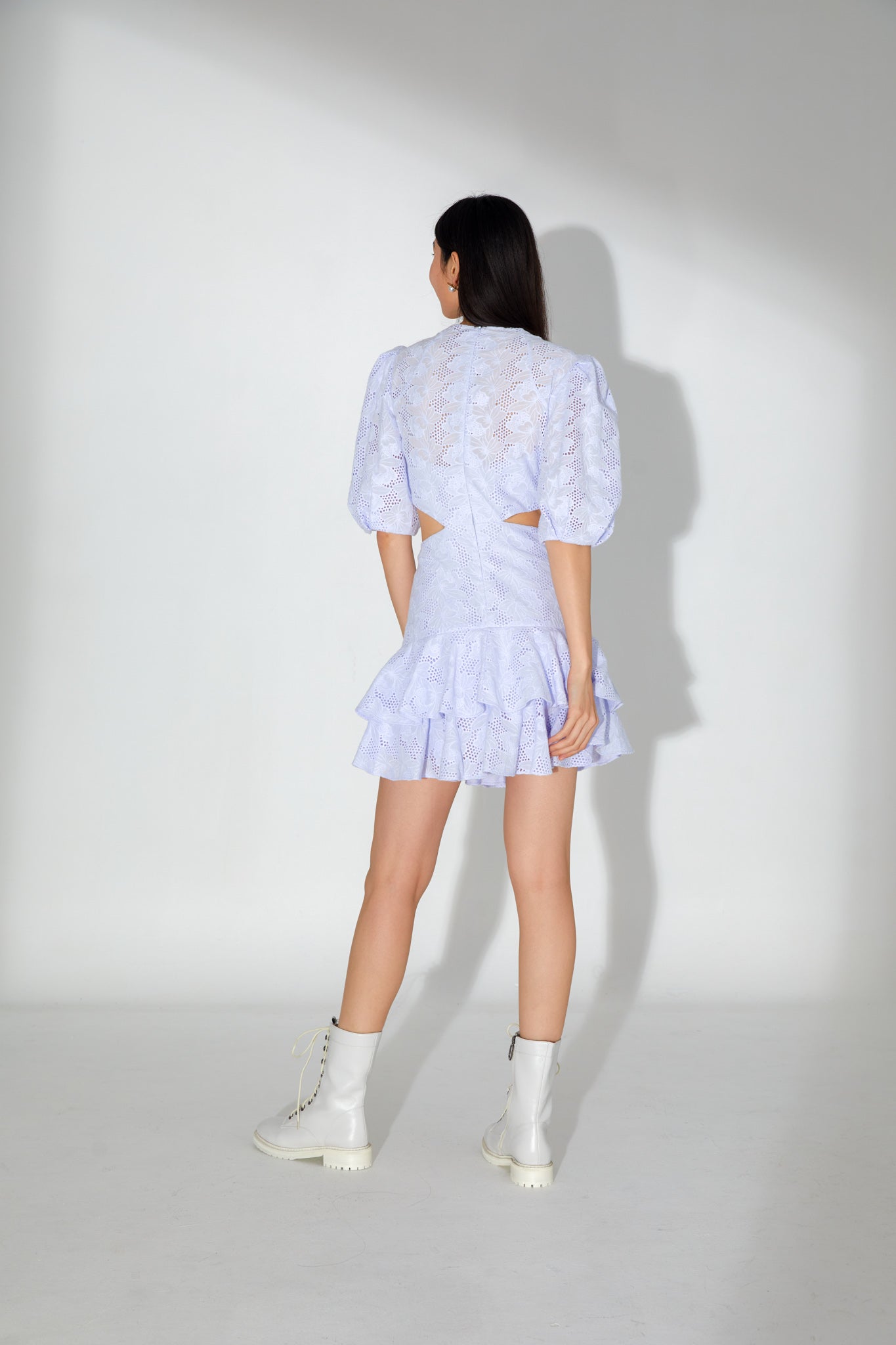 Emilie Purple Eyelet Dress