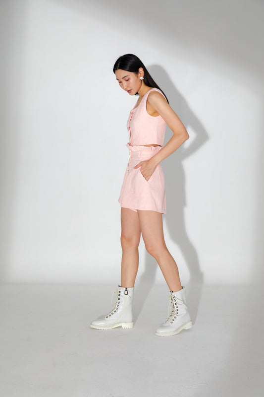 Julie Pink Tweed Shorts