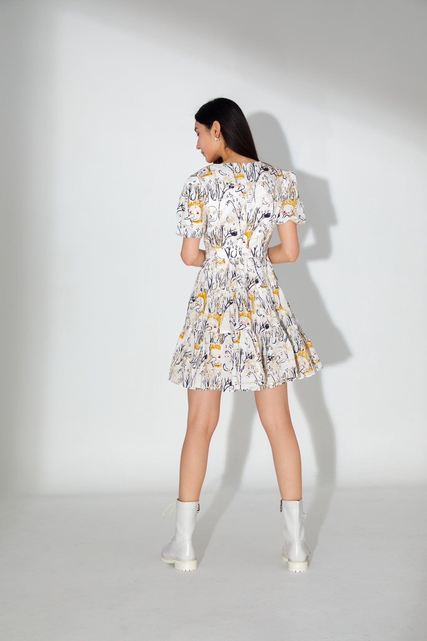 Gracie Embroidered V-Neck Mini Dress