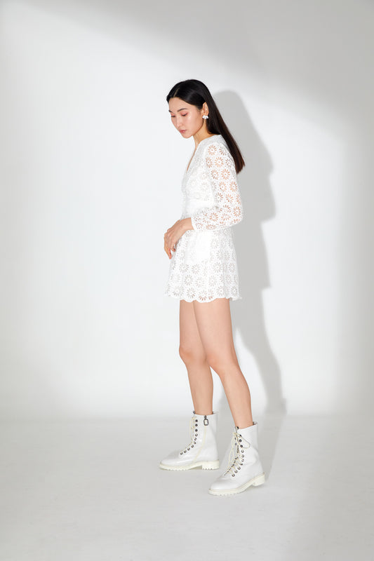 Joelle White Lace Playsuit