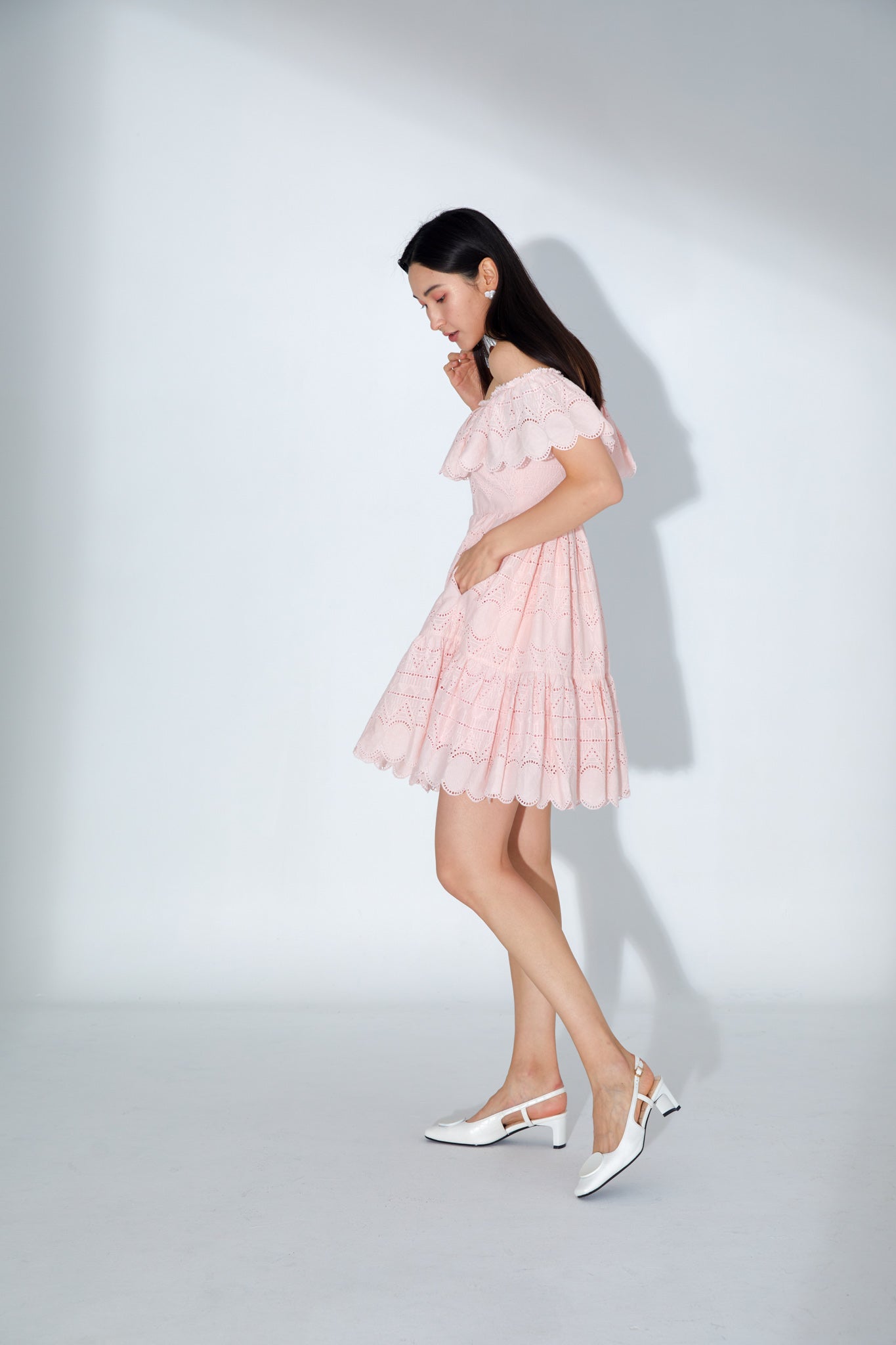 Evelynn Pink Embroidered Dress